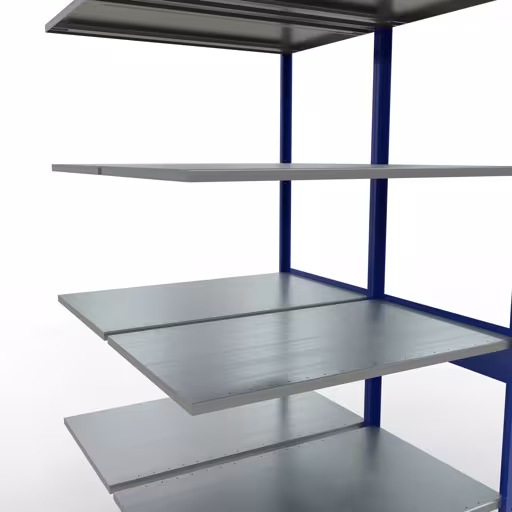 Étagère supplémentaire, étagère double, système d'étagères MULTIplus150, 2500 x 1000 x (2x600) mm, 2x6 étagères, RAL 5010 bleu gentiane de Schulte Lagertechnik de la catégorie étagères