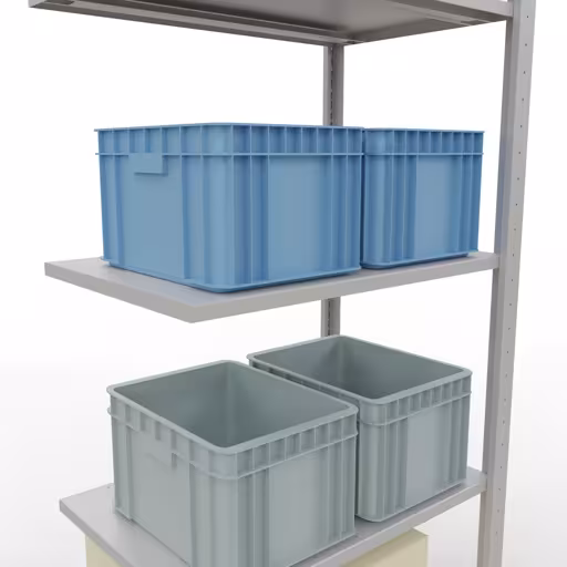 Scaffali aggiuntivi, scaffali, sistema a innesto MULTIplus150, 2000 x 750 x 500 mm (AxLxP), 5 ripiani, barre longitudinali, RAL 7035 grigio chiaro con l'articolo n. 32655-75-LR Scaffali aggiuntivi, scaffali, sistema a innesto MULTIplus150, 2000 x 750 x 500 mm (AxLxP), 5 ripiani, barre longitudinali, RAL 7035 grigio chiaro di Schulte Lagertechnik dalla categoria Sistemi a innesto