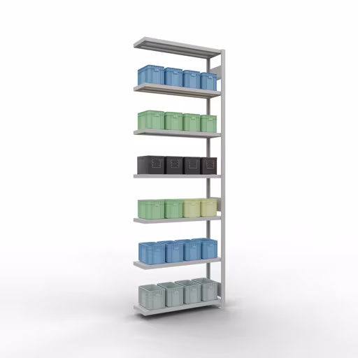 Image du produit n° 15 de l'article Rayonnage complémentaire, rayonnage à étagères, système enfichable MULTIplus330, 3000 x 1000 x 300 mm, 7 étagères, barres de longueur, RAL 7035 gris clair Figure n° 15 de l'article, système d'étagères enfichables MULTIplus330, 3000 x 1000 x 300 mm, 7 étagères, RAL 7035 gris clair du groupe de produits système enfichable de Schulte Lagertechnik