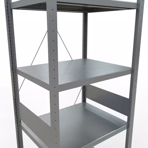 Scaffale base, scaffale, sistema a innesto MULTIplus250, 3000 x 750 x 600 mm (AxLxP), 7 ripiani, traversa, zincato di Schulte Lagertechnik della categoria Sistema a innesto