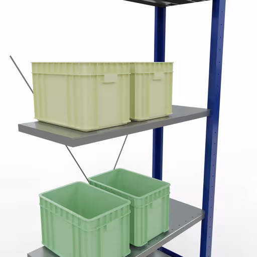 , Étagère MULTIplus150 système enfichable, 2000 x 750 x 300 mm, 5 étagères, RAL 5010 bleu gentiane/galvanisé/galvanisé de Schulte Lagertechnik avec le numéro d'article : 12735-75-B