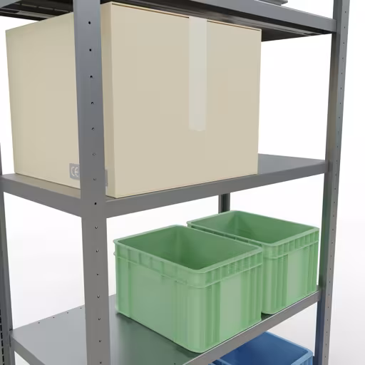 Immagine del prodotto n. 12 dell'articolo scaffale base, scaffale, sistema a innesto MULTIplus250, 2000 x 1000 x 500 mm (AxLxP), 5 ripiani, barre longitudinali, zincato Figura n. 12 dell'articolo scaffale base, scaffale, sistema a innesto MULTIplus250, 2000 x 1000 x 500 mm (AxLxP), 5 ripiani, barre longitudinali, zincato del gruppo di prodotti sistema a innesto della marca Schulte Lagertechnik