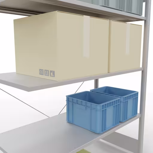 Autre vue de l'article Etagère complémentaire système enfichable 2000x1300x600 mm, type 150 kg, gris clair Une autre vue de l'article système enfichable 2000x1300x600 mm, type 150 kg, gris clair de la catégorie système enfichable