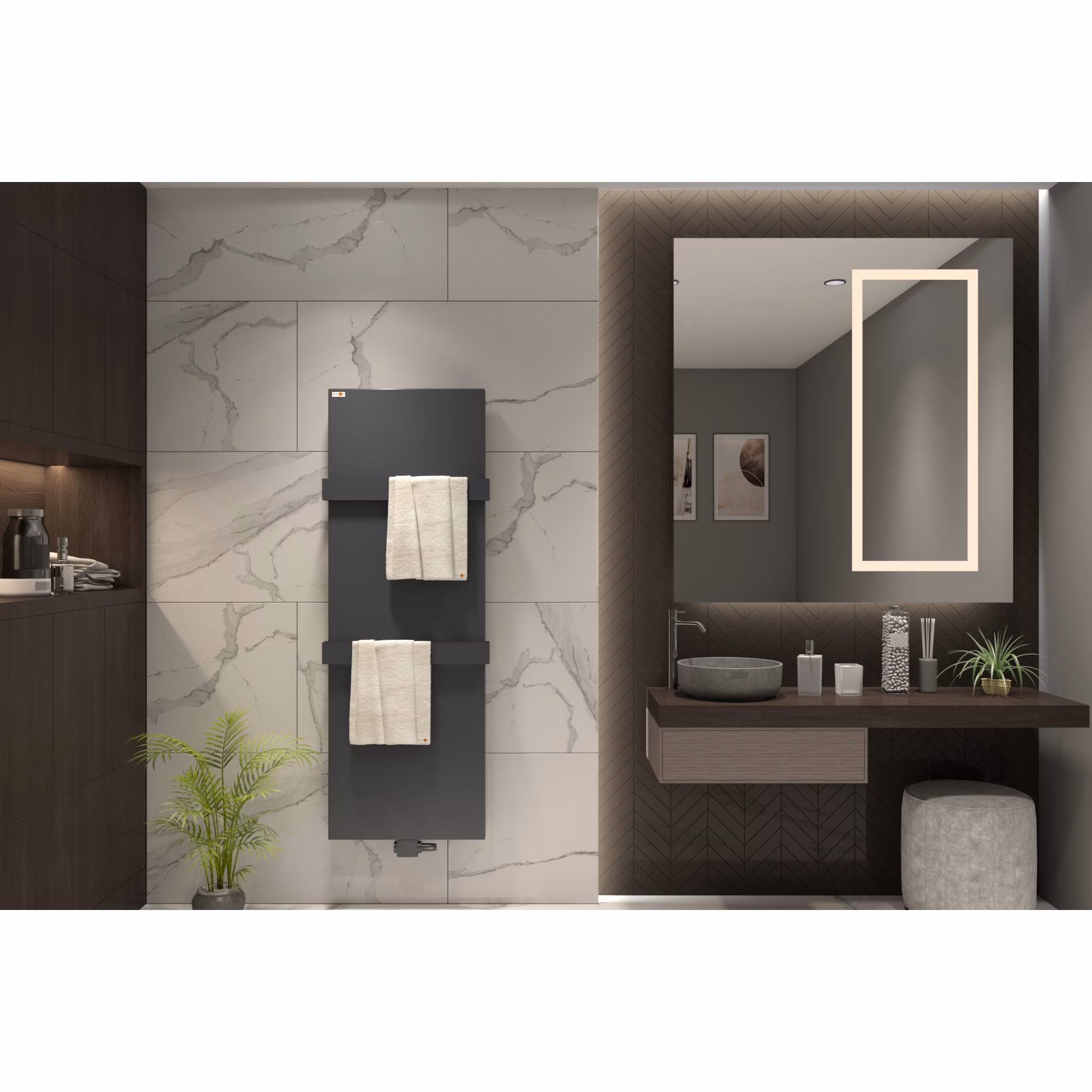 MERT Design Cover - Couverture pour anciens radiateurs de salle de bains de 400x1200 mm, anthracite