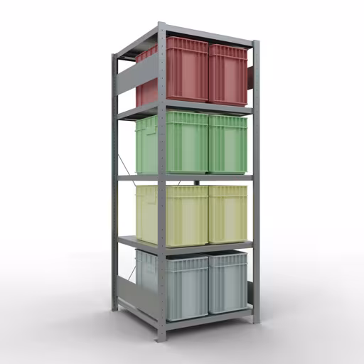 Étagère de base, étagère, système enfichable MULTIplus250, 2000 x 750 x 800 mm, 5 étagères, galvanisées de Schulte Lagertechnik avec le réf. 12980-75
