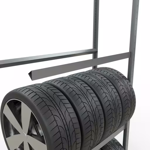 Produktbild Nr 13 des Artikels Anbauregal, Räder-/Reifenregal, 2750 x 1050 x 400 mm (HxBxT), verzinkt, 4 Lagerebenen á 150 kg Fachlast pro Ebene Abbildung Nr 13 des Artikels Anbauregal, Räder-/Reifenregal, 2750 x 1050 x 400 mm (HxBxT), verzinkt, 4 Lagerebenen á 150 kg Fachlast pro Ebene aus der Produktgruppe Fachbodenregale von der Marke Schulte Lagertechnik