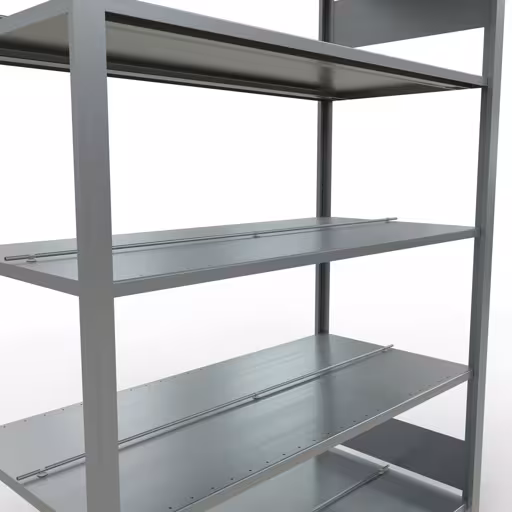 Produktbild Nr 11 des Artikels Grundregal, Büro-Fachbodenregal Stecksystem MULTIplus150, 1800 x 1300 x 600 mm (HxBxT), 5 Fachböden, Längenriegel, verzinkt, mit Mittelanschlag Abbildung Nr 11 des Artikels Grundregal, Büro-Fachbodenregal Stecksystem MULTIplus150, 1800 x 1300 x 600 mm (HxBxT), 5 Fachböden, Längenriegel, verzinkt, mit Mittelanschlag aus der Produktgruppe Büroregale von der Marke Schulte Lagertechnik
