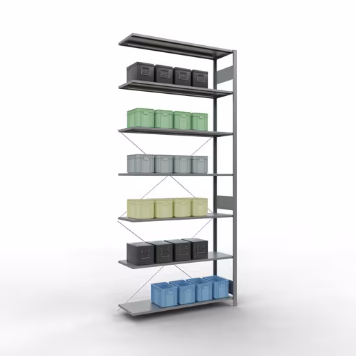 Tablette supplémentaire système enfichable 3000x1300x400 mm, type 150 kg, galvanisée avec numéro d'article. 12747-130 Étagère supplémentaire pour système enfichable 3000x1300x400 mm, type 150 kg, galvanisée de Schulte Lagertechnik de la catégorie des systèmes enfichables