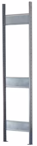 Telaio MULTIplus con profilo a T 2500x400 mm, zincato, 3 barre di profondità, preassemblato da Schulte Lagertechnik Telaio con profilo a T MULTIplus 2500x400 mm, zincato, 3 barre di profondità, premontato, accessori, articolo n. 12875-M