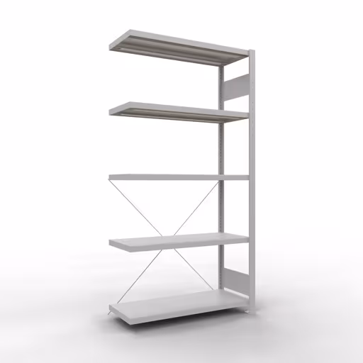 Image du produit n° 14 de l'article étagère complémentaire, système enfichable MULTIplus250, 2000 x 1000 x 400 mm, 5 étagères, gris clair RAL 7035 de la gamme de produits système enfichable de la marque Schulte Lagertechnik