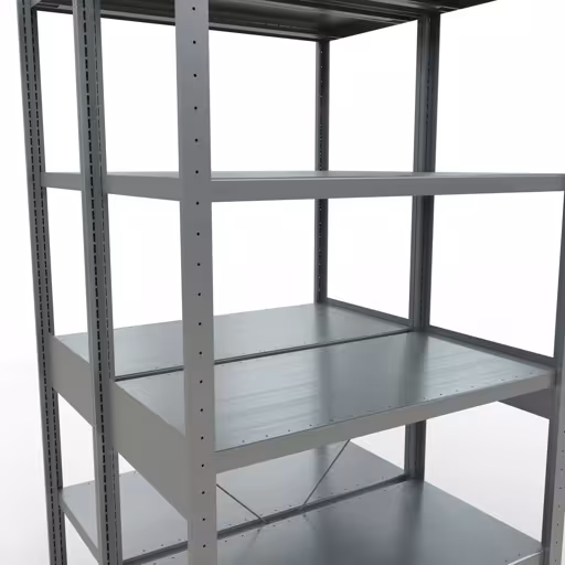 Image supplémentaire de l'article Étagère de base, étagère double, étagère système enfichable MULTIplus250, 2500 x 1000 x (2x500) mm, 2x6 étagères, traverse, galvanisée Image supplémentaire de l'article Étagère de base, étagère double, système d'étagères enfichables MULTIplus250, 2500 x 1000 x (2x500) mm, 2x6 étagères, traverse, galvanisé à partir d'étagères doubles