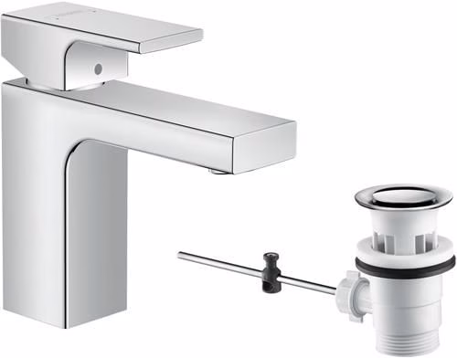 Hansgrohe Einhebel-Waschtischmischer VERNIS Shape 100 mit Zugstangen-Ablaufgarnitur 1 1/4 Zoll chrom von der Marke Hansgrohe Einhebel-Waschtischmischer VERNIS Shape 100 HANSGROHE aus der Kategorie Waschtischarmaturen mit der Teilenummer 6000699347