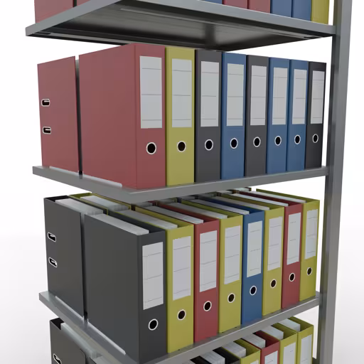 Figure n° 11 de l'article, système d'étagères de bureau MULTIplus150, 1800 x 750 x 600 mm, 5 étagères, galvanisées, sans butée centrale du groupe de produits étagères de bureau de Schulte Lagertechnik