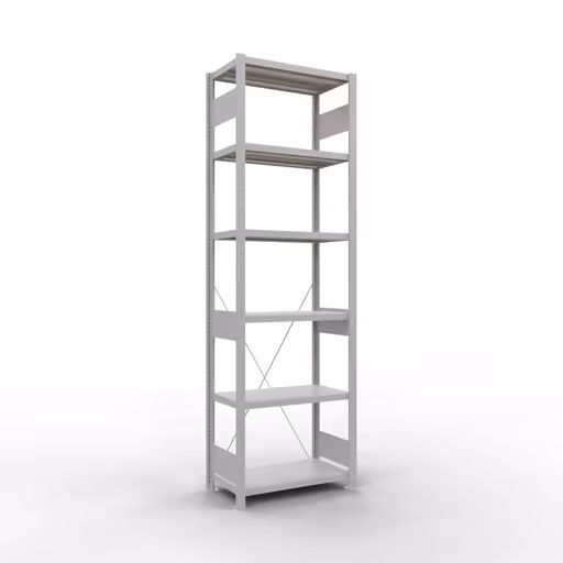 Figura n. 7 dell'articolo scaffale base, scaffale, sistema a innesto MULTIplus250, 2500 x 750 x 400 mm (AxLxP), 6 ripiani, traversa, RAL 7035 grigio chiaro del gruppo di prodotti sistema a innesto della marca Schulte Lagertechnik