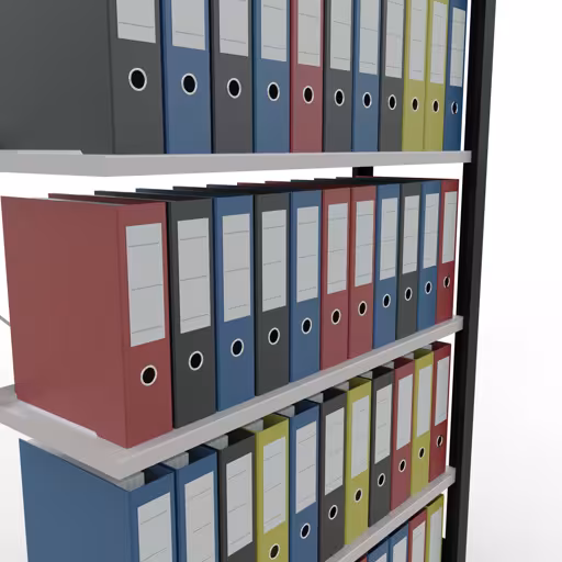 Immagine aggiuntiva dell'articolo Scaffale aggiuntivo, scaffale per ufficio, sistema a innesto MULTIplus85, 2000 x 1000 x 300 mm (AxLxP), 6 ripiani, traversa, con listello di arresto, nero/grigio chiaro del sistema a innesto