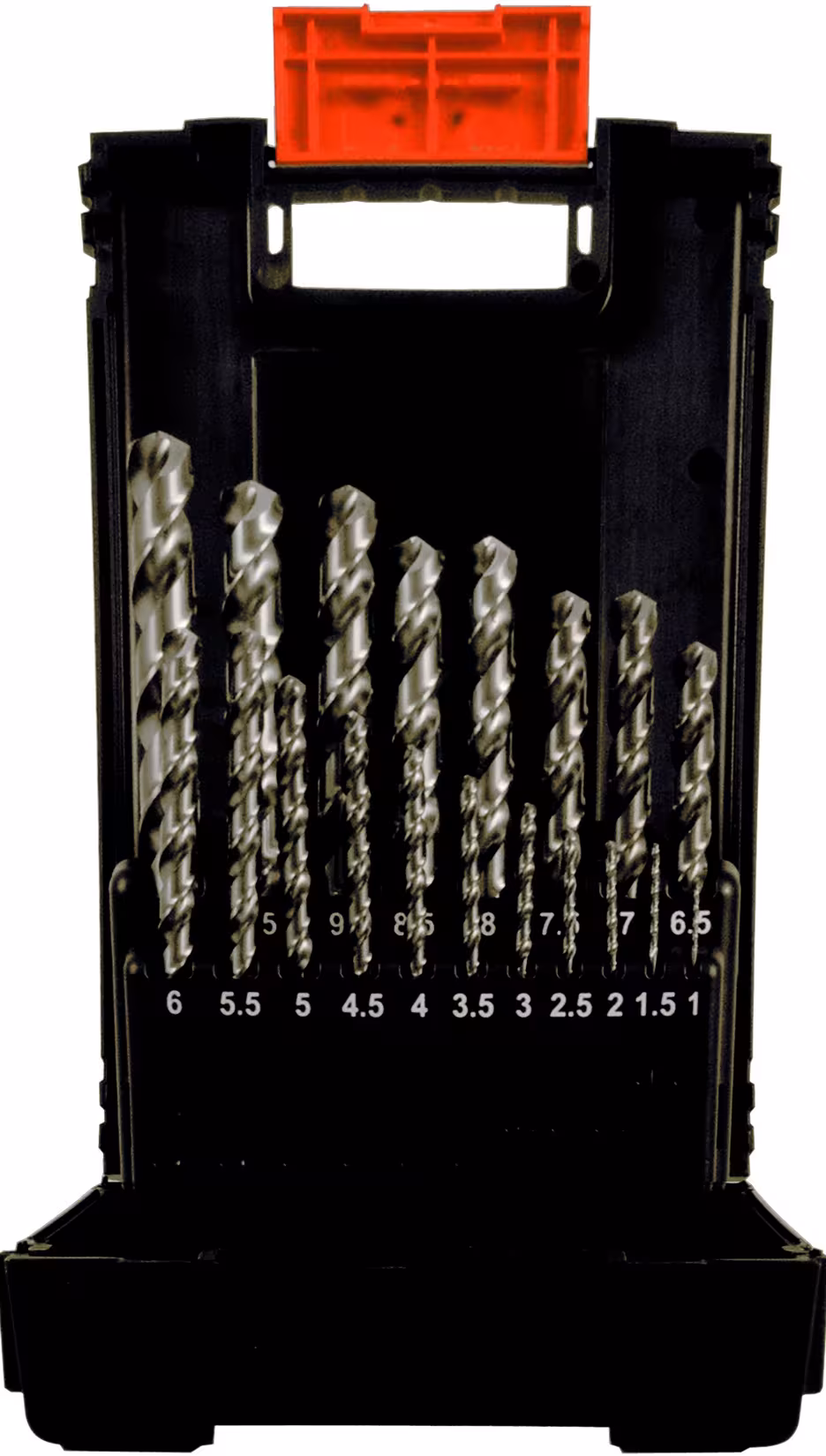 Cassetta in plastica DIN 338 tipo SN 19 pezzi. 1 - 10 mm/0,5 stgd., punta, articolo n. 60021