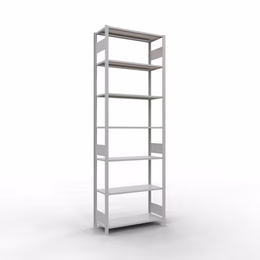 Scaffale base, scaffale, sistema a innesto MULTIplus150, 3000 x 1000 x 400 mm (AxLxP), 7 ripiani, barre longitudinali, RAL 7035 grigio chiaro di Schulte Lagertechnik con l'articolo n. 32642-LR