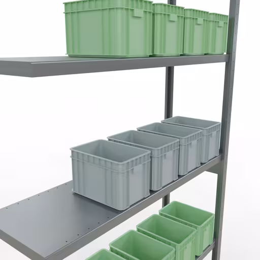 Figure n° 9 de l'article Système d'étagères enfichables MULTIplus250, 3000 x 1300 x 400 mm, 7 étagères, galvanisé du groupe de produits Système enfichable de Schulte Lagertechnik