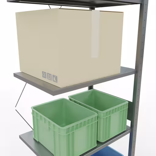 Immagine del prodotto n. 14 dell'articolo ripiano aggiuntivo, ripiano per scaffali, sistema a innesto MULTIplus150, 3000 x 750 x 500 mm (AxLxP), 7 ripiani, traversa, zincato dalla gamma di prodotti del sistema a innesto della marca Schulte Lagertechnik
