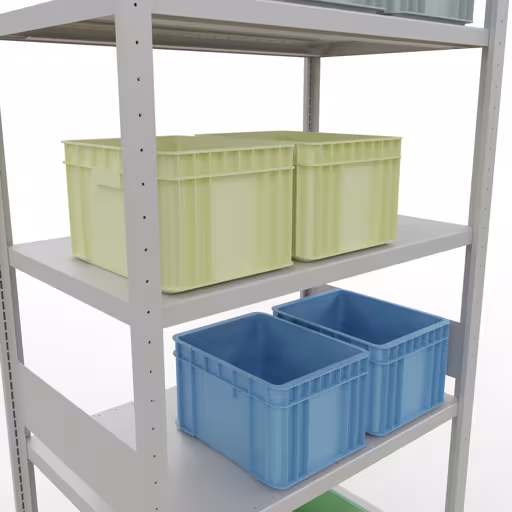 Scaffale base, scaffale, sistema a innesto MULTIplus330, 3000 x 1000 x 600 mm (AxLxP), 7 ripiani, barre longitudinali, RAL 7035 grigio chiaro di Schulte Lagertechnik della categoria Sistema a innesto