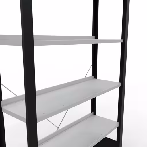 Figura n. 9 dell'articolo scaffale base, scaffale per ufficio, sistema a innesto MULTIplus85, 2000 x 1000 x 300 mm, 6 ripiani, nero/grigio chiaro del gruppo di prodotti scaffali per ufficio della marca Schulte Lagertechnik