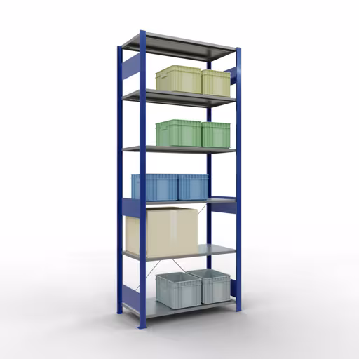 Figure n° 13 de l'article étagère de base, système d'étagères enfichables MULTIplus85, 2500 x 1000 x 500 mm, 6 étagères, traverse, RAL 5010 bleu gentiane du groupe de produits système enfichable de la marque Schulte Lagertechnik