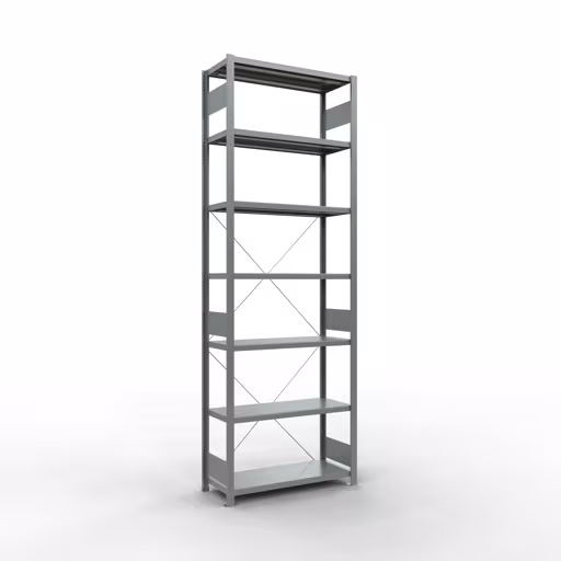 Scaffale base, scaffale, sistema a innesto MULTIplus250, 3000 x 1000 x 400 mm (AxLxP), 7 ripiani, traversa, zincato della marca Schulte Lagertechnik della gamma dei sistemi a innesto