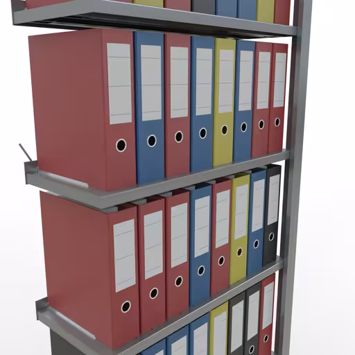 Produktbild Nr 16 des Artikels Anbauregal, Büro-Fachbodenregal Stecksystem MULTIplus85, 2300 x 750 x 300 mm (HxBxT), 7 Fachböden, Kreuzstrebe, verzinkt, mit Anschlagleiste Abbildung Nr 16 des Artikels Anbauregal, Büro-Fachbodenregal Stecksystem MULTIplus85, 2300 x 750 x 300 mm (HxBxT), 7 Fachböden, Kreuzstrebe, verzinkt, mit Anschlagleiste aus der Produktgruppe Büroregale von der Marke Schulte Lagertechnik