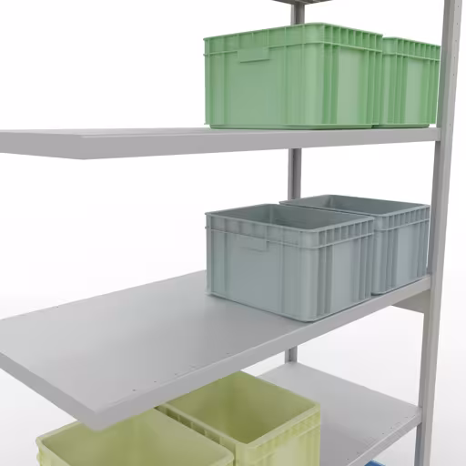 Étagère complémentaire système enfichable 2500x1300x600 mm, type 250 kg, gris clair de la catégorie étagère complémentaire avec le GTIN 4004514295088 Système enfichable 2500x1300x600 mm, type 250 kg, gris clair de Schulte Lagertechnik de la gamme de produits du système enfichable