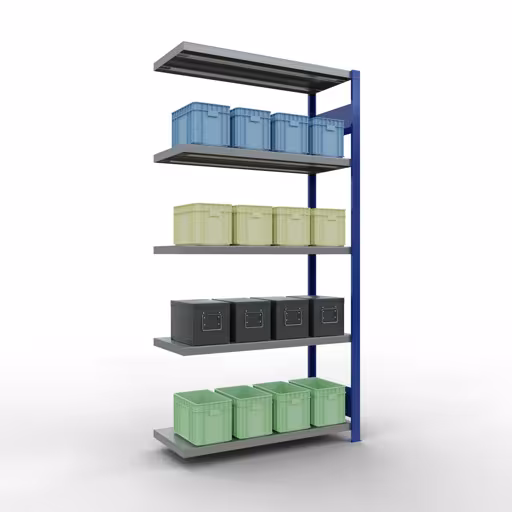 Figura n. 13 dell'articolo scaffale aggiuntivo, scaffale, sistema a innesto MULTIplus250, 2000 x 1000 x 400 mm, 5 ripiani, RAL 5010 blu genziana/zincato del gruppo di prodotti sistema a innesto della marca Schulte Lagertechnik