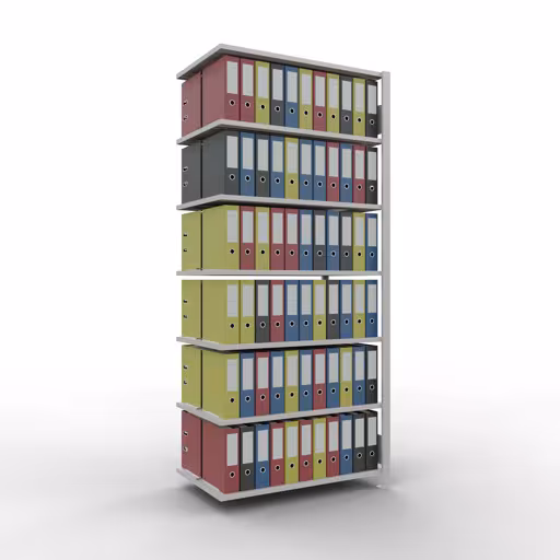 Figura n. 14 dell'articolo scaffali componibili, scaffali per ufficio, sistema a innesto MULTIplus150, 2300 x 1000 x 600 mm, 7 ripiani, , , grigio chiaro del gruppo di prodotti scaffali per ufficio della marca Schulte Lagertechnik