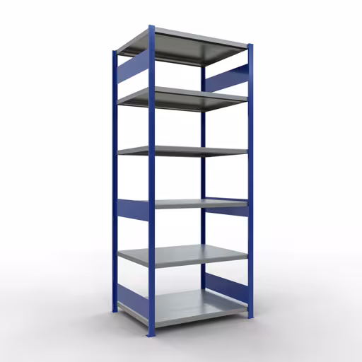 Figure n° 13 de l'article étagère de base, étagère, système enfichable MULTIplus330, 2500 x 1000 x 800 mm, 6 étagères, RAL 5010 bleu gentiane/galvanisé du groupe de produits système enfichable de Schulte Lagertechnik
