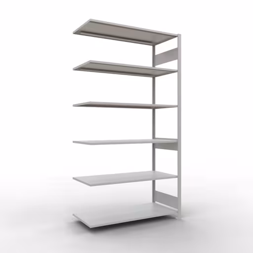 Rayonnage supplémentaire, rayonnage à étagères, système enfichable MULTIplus150, 2500 x 1300 x 600 mm, 6 étagères, gris clair RAL 7035 de Schulte Lagertechnik avec le réf. 32666-130-LR