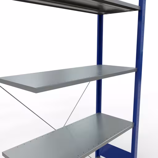 Rayonnage supplémentaire, étagère, système enfichable MULTIplus85, 2000 x 1000 x 400 mm, 5 étagères, traverse, RAL 5010 bleu gentiane de Schulte Lagertechnik de la catégorie des systèmes enfichables