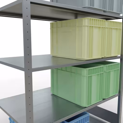 Scaffale base, scaffale, sistema a innesto MULTIplus150, 2000 x 1300 x 800 mm (AxLxP), 5 ripiani, barre longitudinali, zincato con GTIN 4004514281241 Scaffale base, scaffale, sistema a innesto MULTIplus150, 2000 x 1300 x 800 mm (AxLxP), 5 ripiani, barre longitudinali, zincato di Schulte Lagertechnik con l'articolo n. 12780-130-LR