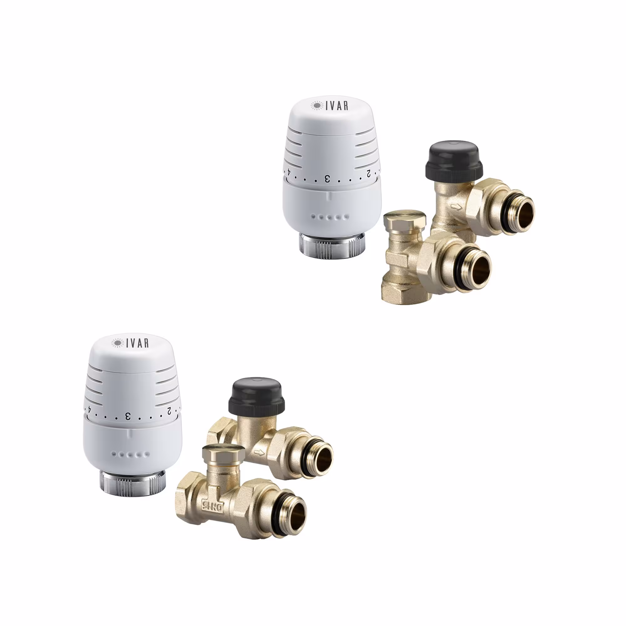 Kit de raccordement radiateur Ivar comprenant tête de thermostat T5000 de la marque Ivar de la catégorie montage & raccordements radiateur