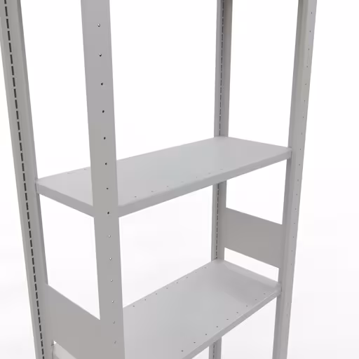 Image supplémentaire de l'article Étagère de base, étagère, système enfichable MULTIplus150, 3000 x 750 x 300 mm (HxLxP), 7 étagères, barres de longueur, RAL 7035 gris clair Image supplémentaire de l'article Étagère de base, étagère, système enfichable MULTIplus150, 3000 x 750 x 300 mm, 7 étagères, RAL 7035 gris clair à partir de l'étagère de base