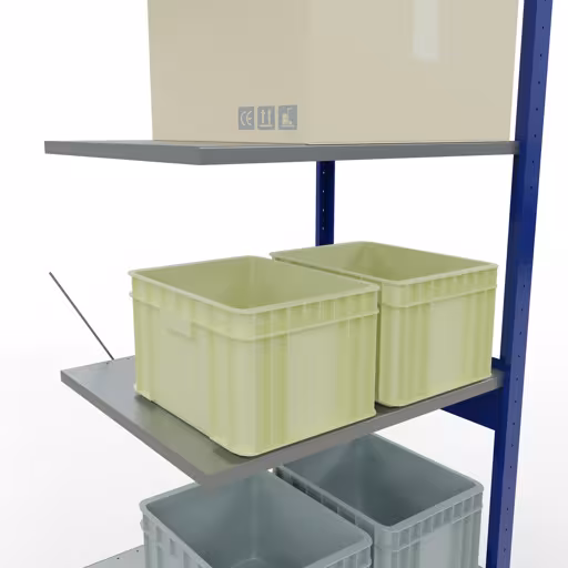 Rayonnage supplémentaire, étagère, système enfichable MULTIplus150, 2500 x 750 x 600 mm, 6 étagères, traverse, RAL 5010 bleu gentiane/galvanisé/galvanisé de la marque Schulte Lagertechnik de la gamme de produits du système enfichable
