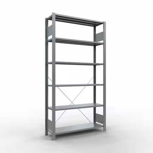 Figure n° 11 de l'article, étagère de bureau, système enfichable MULTIplus85, 2000 x 1000 x 300 mm, 6 étagères, galvanisées, sans barre d'arrêt du groupe de produits étagères de bureau de Schulte Lagertechnik