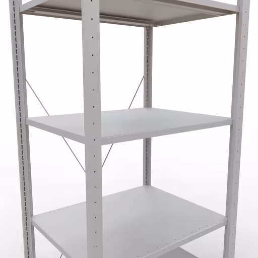Étagère de base, étagère, système enfichable MULTIplus150, 2000 x 750 x 600 mm, 5 étagères, traverse, gris clair RAL 7035 de Schulte Lagertechnik avec le numéro d'article : 32660-75