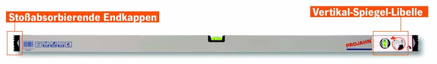 Produktbild Nr 6 des Artikels Wasserwaage Plus 180 cm Abbildung Nr 6 des Artikels Wasserwaage Plus 180 cm aus der Produktgruppe Mess- und Prüfwerkzeuge von der Marke PROJAHN