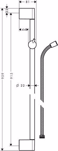 Hansgrohe Brausestange UNICA CROMETTA 900 mm chrom