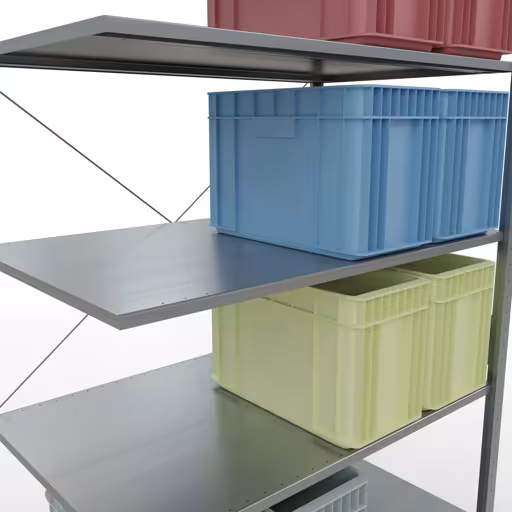 Tablette supplémentaire système enfichable 3000x1300x800 mm, type 150 kg, galvanisée avec réf. 12787-130 Étagère supplémentaire pour système enfichable 3000x1300x800 mm, type 150 kg, galvanisée de Schulte Lagertechnik de la catégorie des systèmes enfichables