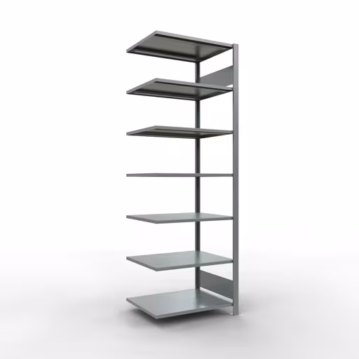 Scaffale aggiuntivo, scaffale per ufficio, sistema a innesto MULTIplus150, 2300 x 750 x 600 mm (AxLxP), 7 ripiani, barre longitudinali, zincato, senza fermo centrale di Schulte Lagertechnik Scaffale aggiuntivo, scaffale per ufficio, sistema a innesto MULTIplus150, 2300 x 750 x 600 mm (AxLxP), 7 ripiani, barre longitudinali, zincato, senza fermo centrale, sistema a innesto, articolo n. 17769