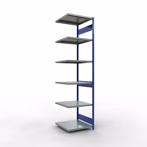 Scaffali componibili, scaffali, sistema a innesto MULTIplus250, 3000 x 750 x 800 mm (AxLxP), 7 ripiani, barre longitudinali, RAL 5010 blu genziana/zincato/zincato della marca Schulte Lagertechnik della gamma sistemi a innesto