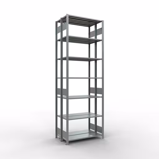 Étagère de base, étagère double, système d'étagères MULTIplus150, 3000 x 1000 x (2x300) mm, 2x7 étagères, galvanisé de la marque Schulte Lagertechnik de la gamme d'étagères