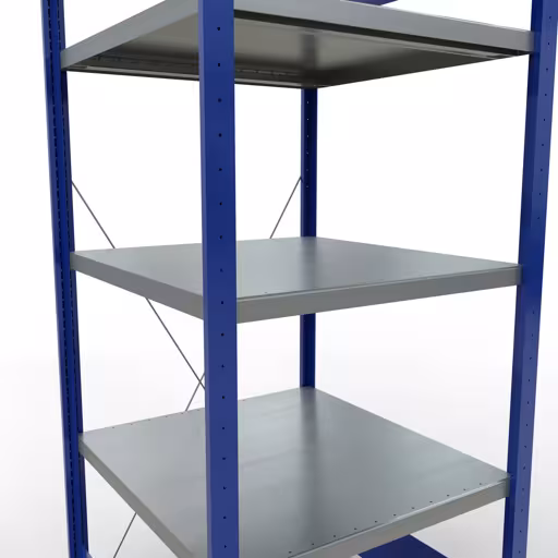 Figure n° 14 de l'article étagère de base, étagère, système enfichable MULTIplus250, 2000 x 750 x 800 mm, 5 étagères, RAL 5010 bleu gentiane/galvanisé/galvanisé du groupe de produits système enfichable de Schulte Lagertechnik