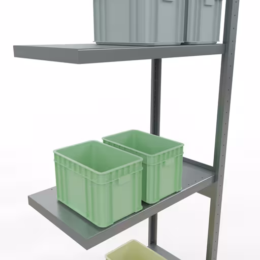 Figura n. 9 dell'articolo scaffale aggiuntivo, scaffale a scaffale, sistema a innesto MULTIplus250, 3000 x 750 x 400 mm (AxLxP), 7 ripiani, barre longitudinali, zincato del gruppo di prodotti sistema a innesto della marca Schulte Lagertechnik