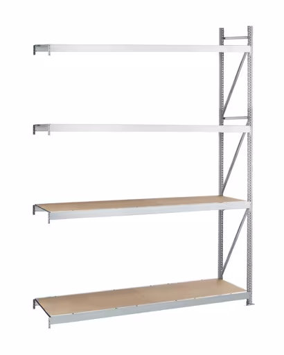 Scaffale aggiuntivo, scaffale a campata larga WS 3000 con truciolare, 2500 x 2500 x 800 mm, zincato, 4 livelli, portata scomparto 500 kg, portata campata 2.000 kg della marca Schulte Lagertechnik dal programma degli scaffali a campata larga