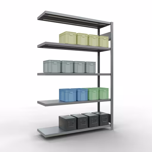 Image du produit n° 15 de l'article Rayonnage complémentaire, rayonnage à étagères, système enfichable MULTIplus250, 2000 x 1300 x 400 mm, 5 étagères, barres longitudinales, galvanisé Figure n° 15 de l'article, système d'étagères MULTIplus250, système enfichable, 2000 x 1300 x 400 mm, 5 étagères, galvanisé du groupe de produits système enfichable de Schulte Lagertechnik